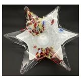 Murano Style Floral Art Glass Bowl