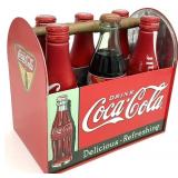Vintage Metal & Wood Coca Cola Carrier & Bottles