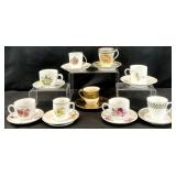 Vintage Teacups and Saucers, Asst