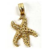 14K Gold Starfish Charm