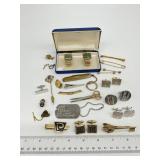Vintage Men's Cufflinks, Tie Clips, Pocket Knife