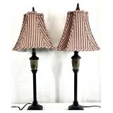 2 Antique Style Striped Shade 29 ' Lamps