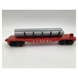 Lionel 6511-2 Red Flat Car w/ Pipe Load