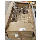 2- white wire hopper bins