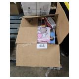box of assorted books