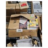 box of assorted books
