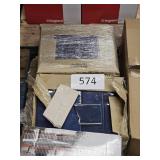 2- boxes of blue tiles (some damage)