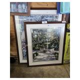 2- large framed photos