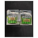 2-8ct rayovac rechargeable AA batteries (display