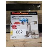 chefï¿½s choice metal food grinder attachment