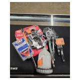 assorted tools & accessories (display case)