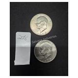 2-1972 eisenhower dollars (display case)
