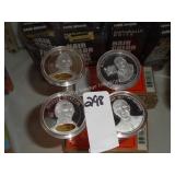 4 collectible presidential coins (display)