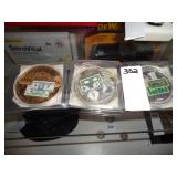 3 american mint collectible coins (display)