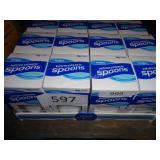 12/96ct white plastic spoons
