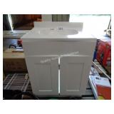 white bathroom vanity w/ top