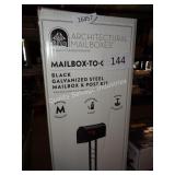 blk gal. steel mailbox and post kit