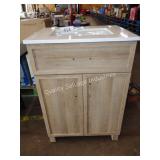 brown vanity w top