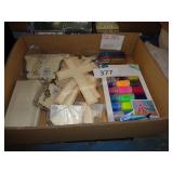 asst wooden crafts and paints
