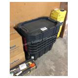 1 LOT 5 HUSKY TOTES W/ LIDS