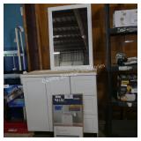 36in vanity w/top (cracked) & mirror