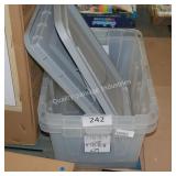 2 damaged plastic totes w/lids