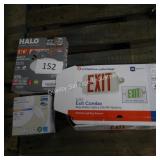 2 recessed lights & exit sign