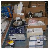 skid of asst light fixtures/ceiling fans