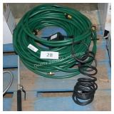 water hose, spray nozzle & pump