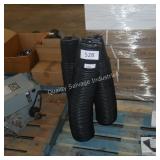 3 stacks of black planters