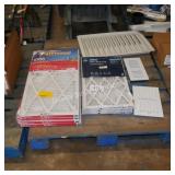 skid of air filters & registers