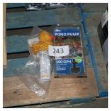 pond pump and pool chlorinator