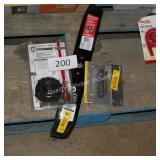 trimmer head, mower blade & spark plug wrench