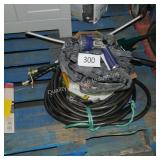 water hose and sprinkler