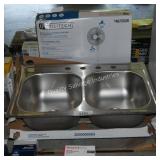 stainless steel double bowl drop in sink