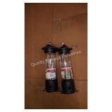 2 bird feeders