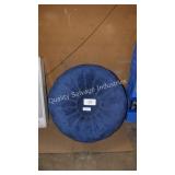 blue cushion ottoman