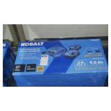 kobalt 24v batteries w/ charger (display)