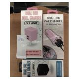 1 LOT DUAL USB WALL CHARGERS (DISPLAY)