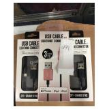 1 LOT 5 USB CABLES W/ LIGHTING  CONNECTOR