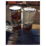 1 LOT (4) TAN WOOD FINISH