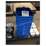 1 LOT 12 BLUE PLASTIC CADDIES
