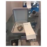 1 LOT STERLING SILVER HEART NECKLACE (DISPLAY)