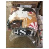 1 LOT OF 2 CHRISTMAS BLANKETS