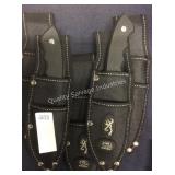 1 LOT BROWNING KNIVES WITH EXTRA SHEATHS