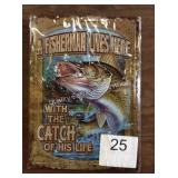 1 LOT FISHERMAN METAL WALL ART