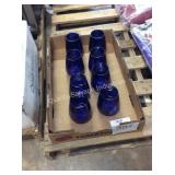 1 LOT COBALT BLUE VASES