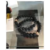 1 LOT 2 MATTE BLACK ONYX BRACELETS (DISPLAY)