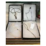 1 LOT 4 STERLING SILVER NECKLACES (DISPLAY)