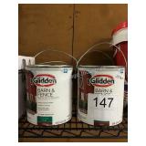 1 LOT (4) 1 GALLON RED WOOD FINISH